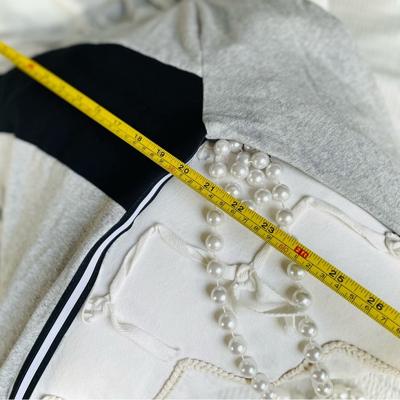 A FINE LINE | S | Crop Raw Hem Hoodie Pullover Bell Striped Colorblock Trim Top - Picture 10 of 16